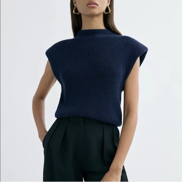 Aritzia Sweaters - BABATON Hazlitt Sweater Vest Merino Wool Pure Indigo Blue S Small Aritzia